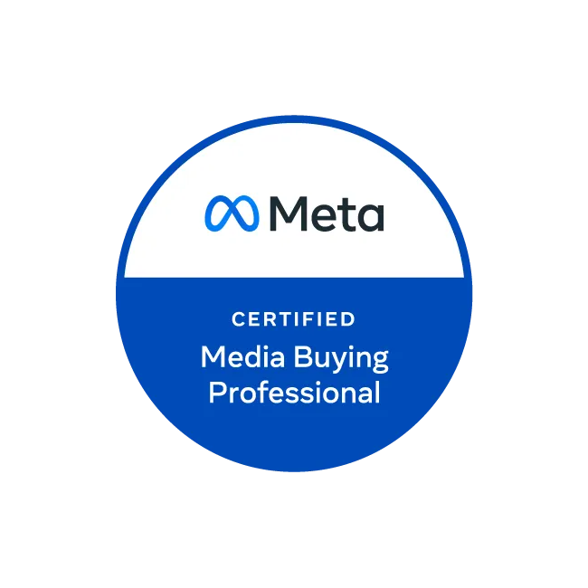 Meta Media Buying Professiona badge for Stelios Kyriakou – official Meta logo and credential coming in 2026.