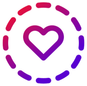 Icon of a heart in circle